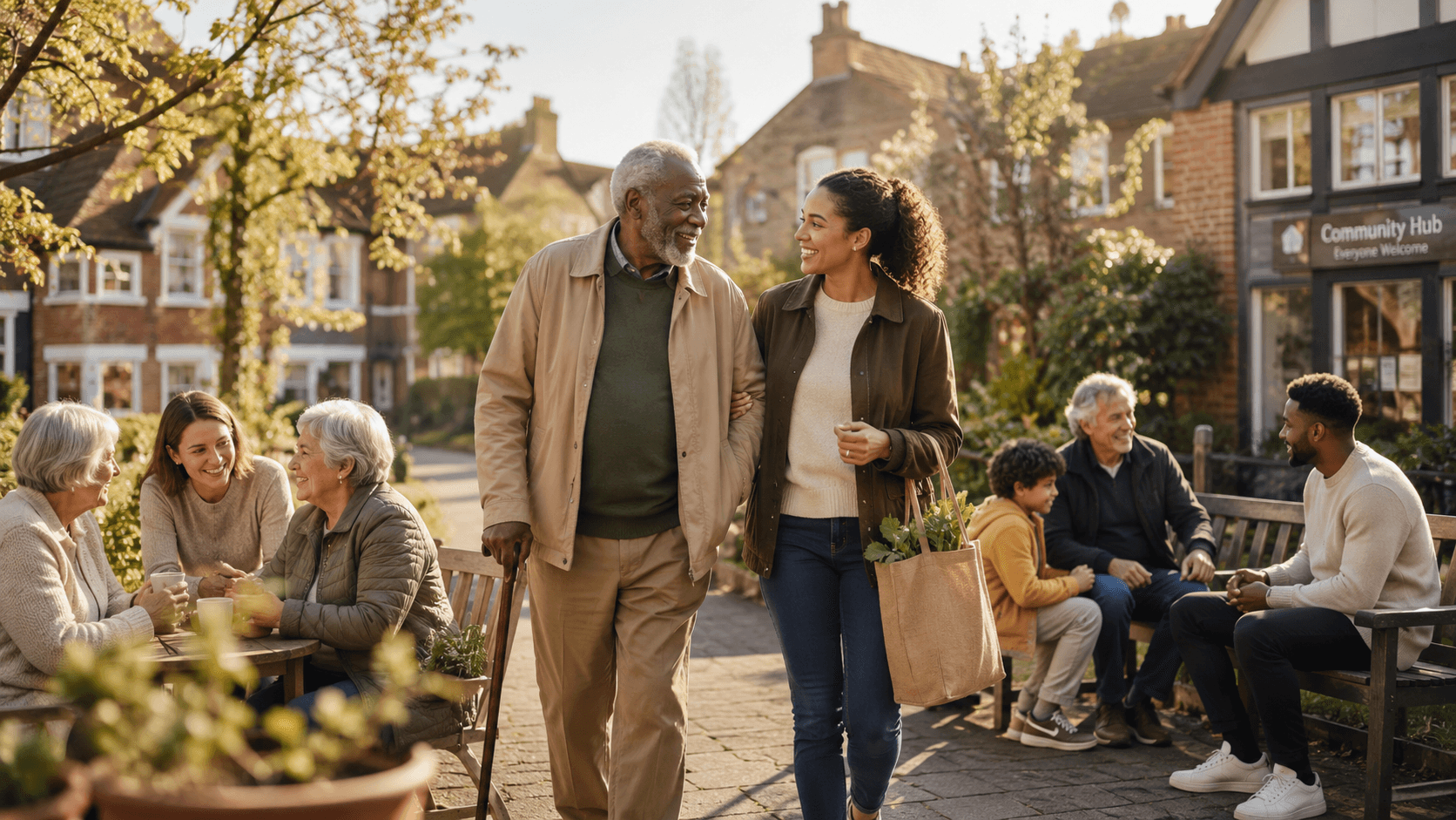 A companion and an older adult spending time together